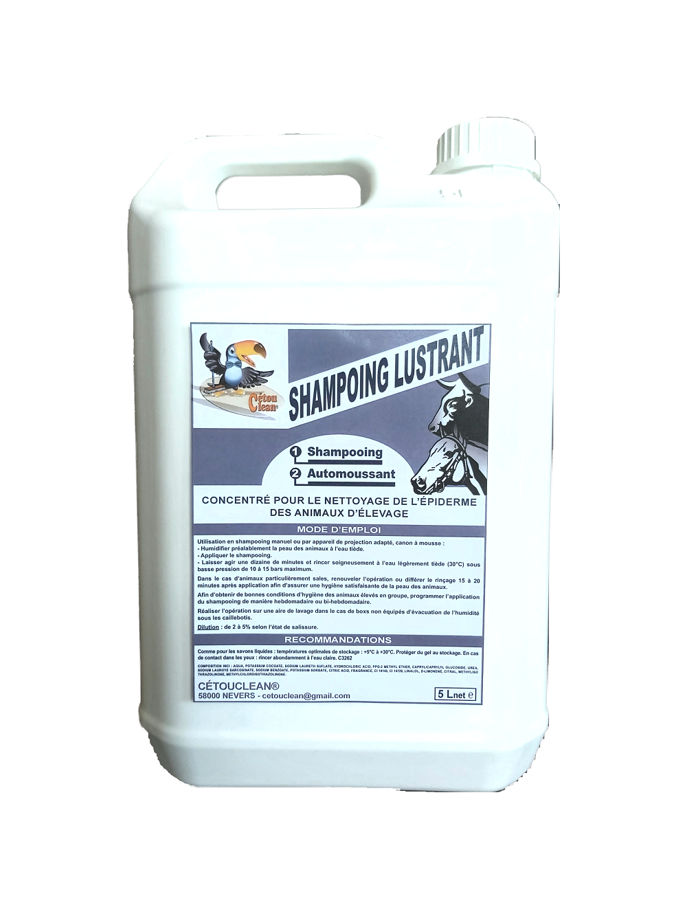 Shampoing professionnel lustrant pour animaux